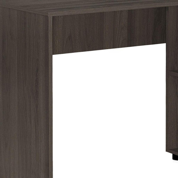 HomeRoots 46" Brown Wood L-Shaped Computer Desk - Stylish, Durable Workspace with Storage & Modern Design 489903