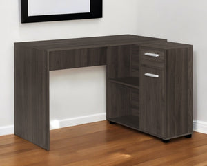 Homeroots 46" Brown Wood L Shape Computer Desk - Stylish, Sturdy Design With Hidden Storage For Your Office   489903