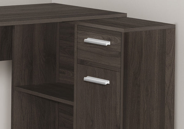 HomeRoots 46" Brown Wood L-Shaped Computer Desk - Stylish, Durable Workspace with Storage & Modern Design 489903