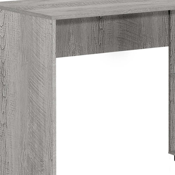 HomeRoots 46" Gray Wood L-Shaped Computer Desk – Modern, Space-Saving Design with Concealed Storage & Shelves 489904