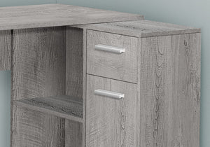 HomeRoots 46" Gray Wood L-Shaped Computer Desk – Modern, Space-Saving Design with Concealed Storage & Shelves 489904