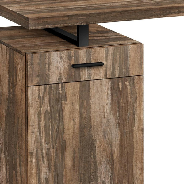 HomeRoots 47" Brown and Black Wood and Metal Sled Computer Desk - Stylish, Versatile, and Space-Saving Design 489905