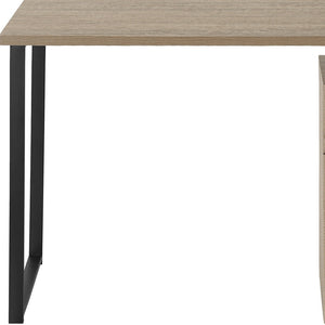 Homeroots 47" Taupe And Black Wood And Metal Sled Computer Desk - Stylish, Adjustable, Durable & Functional Design   489906