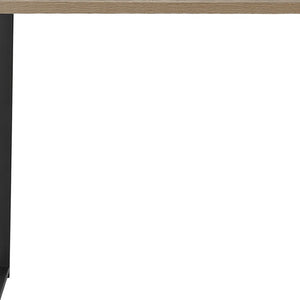 Homeroots 47" Taupe And Black Wood And Metal Sled Computer Desk - Stylish, Adjustable, Durable & Functional Design   489906