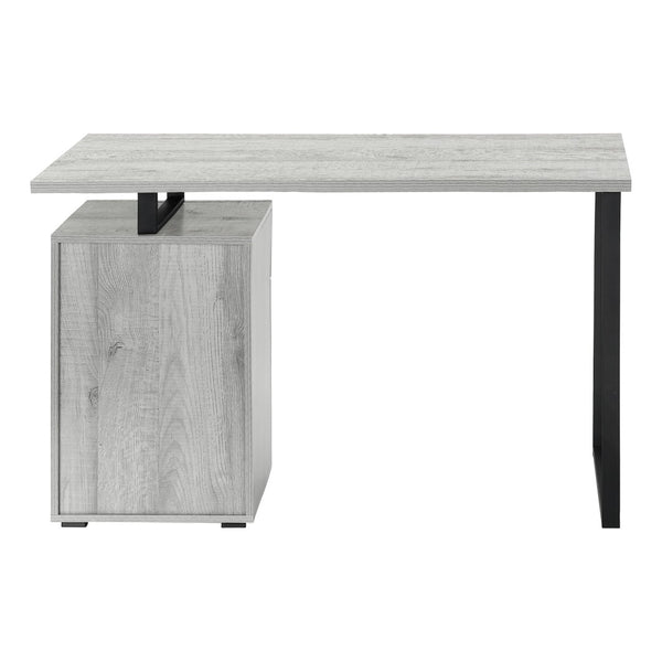 HomeRoots 47" Sleek Gray and Black Industrial Sled Computer Desk with Hidden Storage for Your Workspace Needs 489907