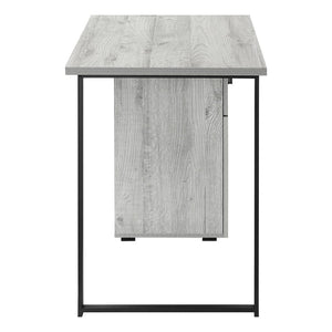 HomeRoots 47" Sleek Gray and Black Industrial Sled Computer Desk with Hidden Storage for Your Workspace Needs 489907