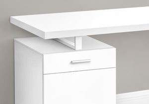 Homeroots 47" White Wood & Metal Sled Computer Desk - Stylish, Adjustable, And Durable For Your Office Space   489909