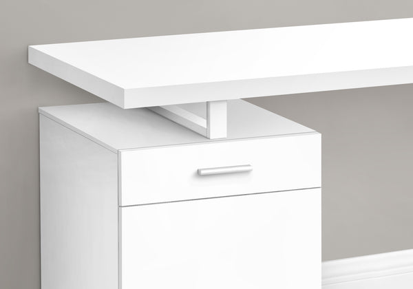 Homeroots 47" White Wood & Metal Sled Computer Desk - Stylish, Adjustable, And Durable For Your Office Space   489909