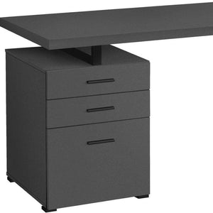HomeRoots 47" Contemporary Gray and Black Wood-Metal Sled Desk with 3 Drawers – Stylish, Durable, Versatile Workspace 489910