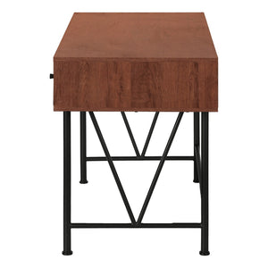 HomeRoots 47" Stylish Brown and Black Computer Desk with Three Drawers for Modern Home Office Efficiency 489912