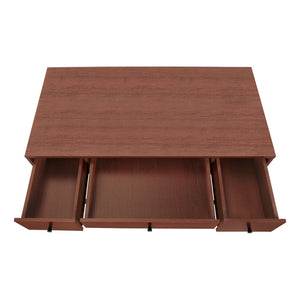 HomeRoots 47" Stylish Brown and Black Computer Desk with Three Drawers for Modern Home Office Efficiency 489912