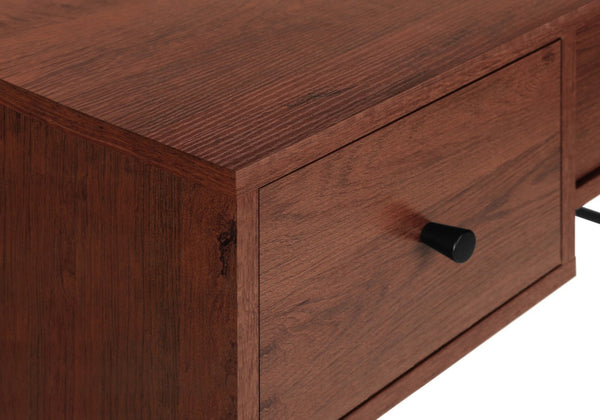 HomeRoots 47" Stylish Brown and Black Computer Desk with Three Drawers for Modern Home Office Efficiency 489912