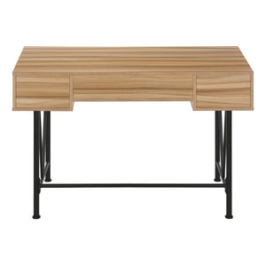 HomeRoots 47" Brown and Black Computer Desk – Industrial Style with 3 Drawers for Organized Workspace Elegance 489913