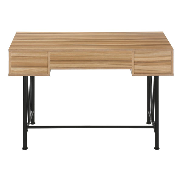 HomeRoots 47" Brown and Black Computer Desk – Industrial Style with 3 Drawers for Organized Workspace Elegance 489913