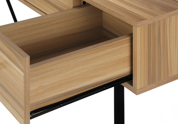 HomeRoots 47" Brown and Black Computer Desk – Industrial Style with 3 Drawers for Organized Workspace Elegance 489913