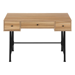 HomeRoots 47" Brown and Black Computer Desk – Industrial Style with 3 Drawers for Organized Workspace Elegance 489913