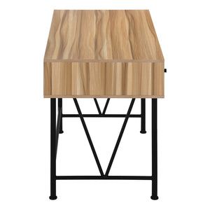 HomeRoots 47" Brown and Black Computer Desk – Industrial Style with 3 Drawers for Organized Workspace Elegance 489913