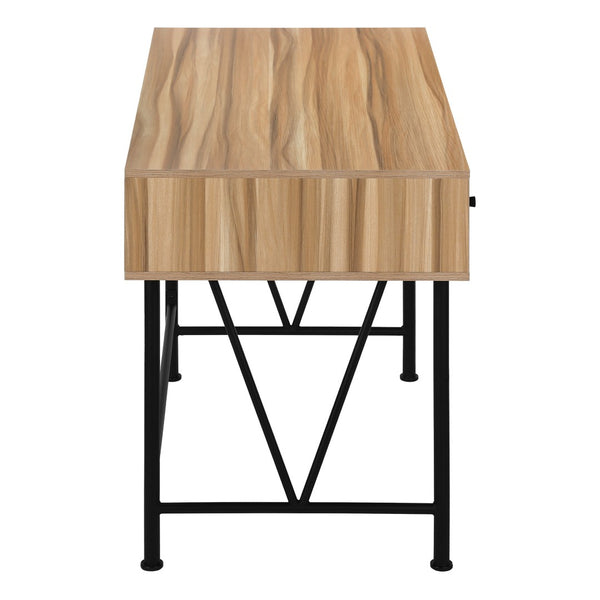 HomeRoots 47" Brown and Black Computer Desk – Industrial Style with 3 Drawers for Organized Workspace Elegance 489913