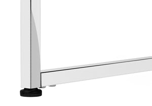 HomeRoots 47" White and Silver Wood and Metal Sled Desk - Modern Workspace Solution with Storage & Style 489915