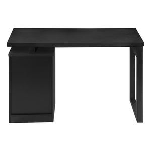 HomeRoots 47" Black Computer Desk - Versatile Reversible Design with 3 Drawers for Organized Workspace Bliss 489924