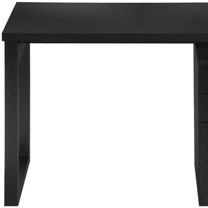 HomeRoots 47" Black Computer Desk - Versatile Reversible Design with 3 Drawers for Organized Workspace Bliss 489924