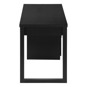 HomeRoots 47" Black Computer Desk - Versatile Reversible Design with 3 Drawers for Organized Workspace Bliss 489924