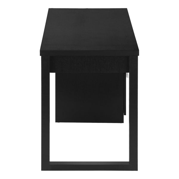 HomeRoots 47" Black Computer Desk - Versatile Reversible Design with 3 Drawers for Organized Workspace Bliss 489924