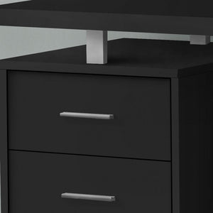 HomeRoots 60" Black and Gray Wood & Metal Sled Desk - Stylish, Spacious, and Versatile for Modern Workspaces 489925