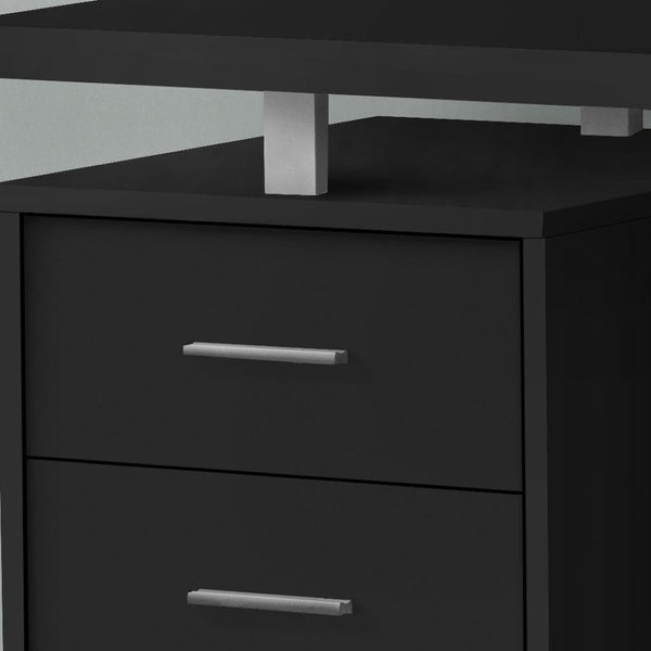 HomeRoots 60" Black and Gray Wood & Metal Sled Desk - Stylish, Spacious, and Versatile for Modern Workspaces 489925