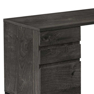 HomeRoots 60" Gray and Black L-Shaped Computer Desk with Drawers - Modern, Durable, Perfect for Home Office! 489928