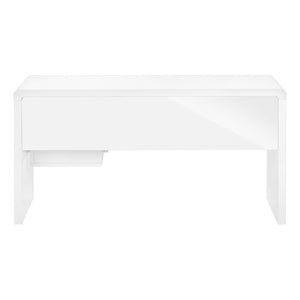 HomeRoots 60" White Computer Desk - Elegant Workspace Solution with 2 Drawers for Organization & Style 489929