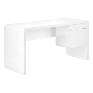 Homeroots 60" White Computer Desk With Two Drawers   489929