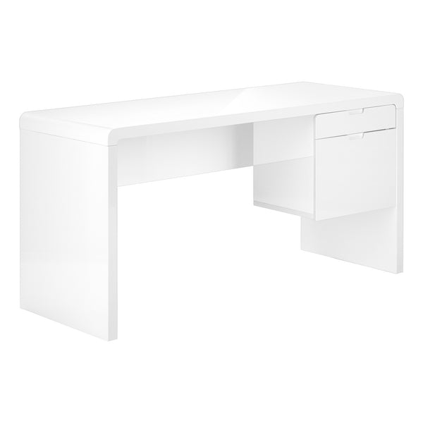 Homeroots 60" White Computer Desk With Two Drawers   489929