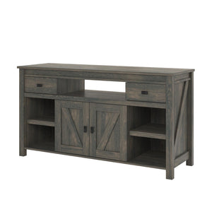 English Elm Farmington Rustic Barn Wood Tv Stand with Sliding Doors and Drawer Storage B2733S00022
