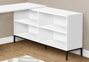 HomeRoots 60" Modern L-Shaped Computer Desk in White and Black - Spacious, Stylish, and Highly Functional 489931
