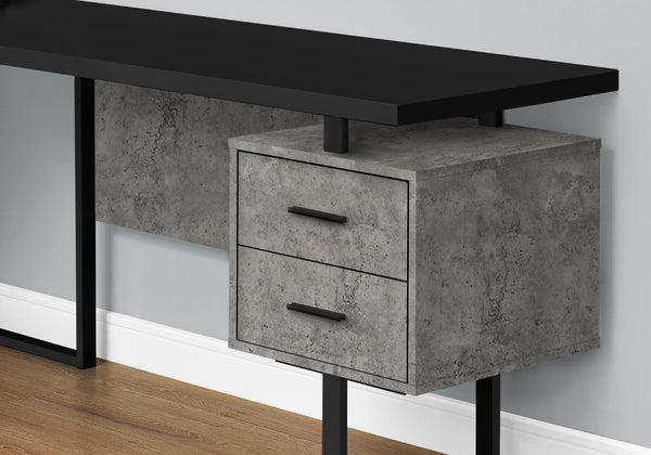 HomeRoots 71" Black L-Shape Computer Desk with 3 Drawers - Modern Home Office Furniture, Reversible Assembly 489935