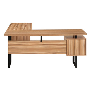 HomeRoots 71" Brown and Black L-Shaped Computer Desk with Three Drawers for Stylish & Functional Workspaces 489938