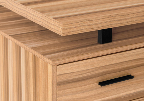 HomeRoots 71" Brown and Black L-Shaped Computer Desk with Three Drawers for Stylish & Functional Workspaces 489938