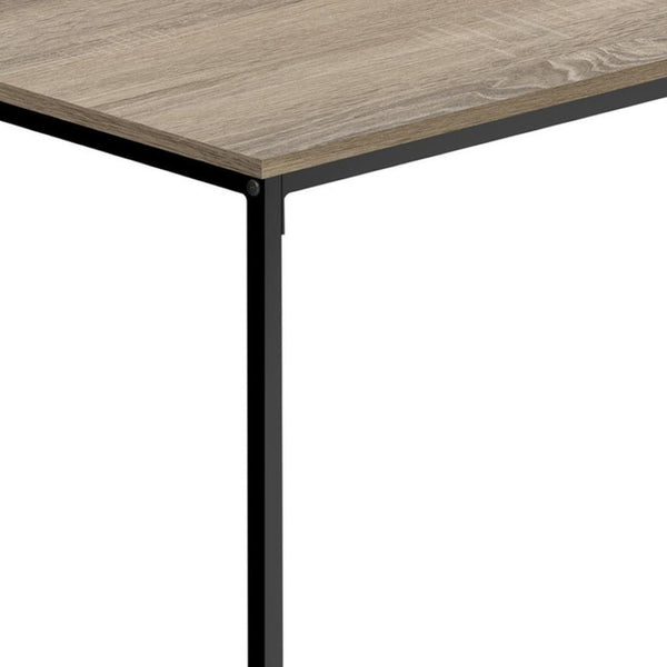 HomeRoots 40" Modern Taupe and Black Metal Coffee Table - Stylish Centerpiece for Living Rooms, Offices, and More! 489939