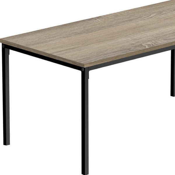 HomeRoots 40" Modern Taupe and Black Metal Coffee Table - Stylish Centerpiece for Living Rooms, Offices, and More! 489939