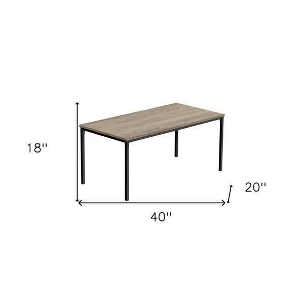 Homeroots 40" Taupe And Black Metal Coffee Table   489939