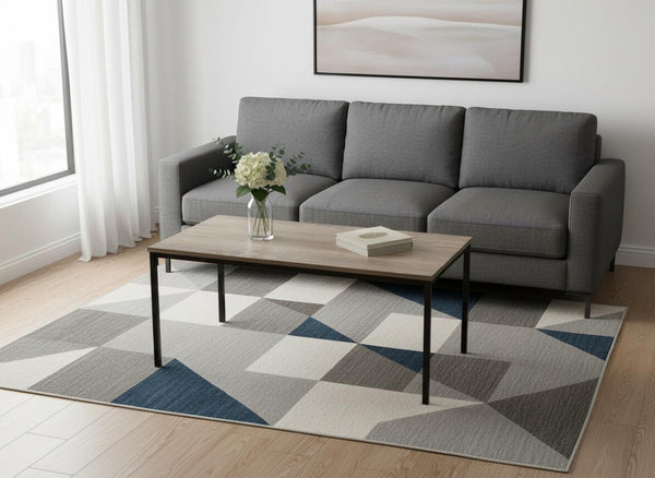 HomeRoots 40" Modern Taupe and Black Metal Coffee Table - Stylish Centerpiece for Living Rooms, Offices, and More! 489939