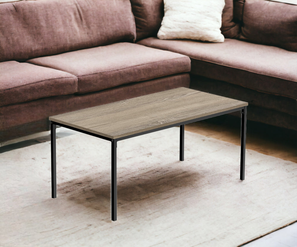 Homeroots 40" Taupe And Black Metal Coffee Table   489939