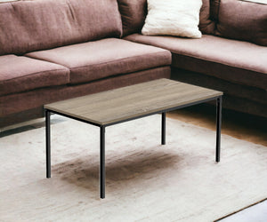 Homeroots 40" Taupe And Black Metal Coffee Table   489939