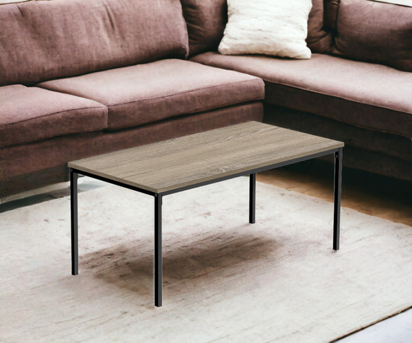 Homeroots 40" Taupe And Black Metal Coffee Table   489939