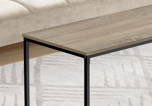 HomeRoots 40" Modern Taupe and Black Metal Coffee Table - Stylish Centerpiece for Living Rooms, Offices, and More! 489939