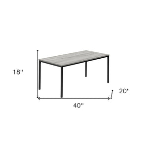 Homeroots 40" Gray And Black Wood And Metal Coffee Table   489940