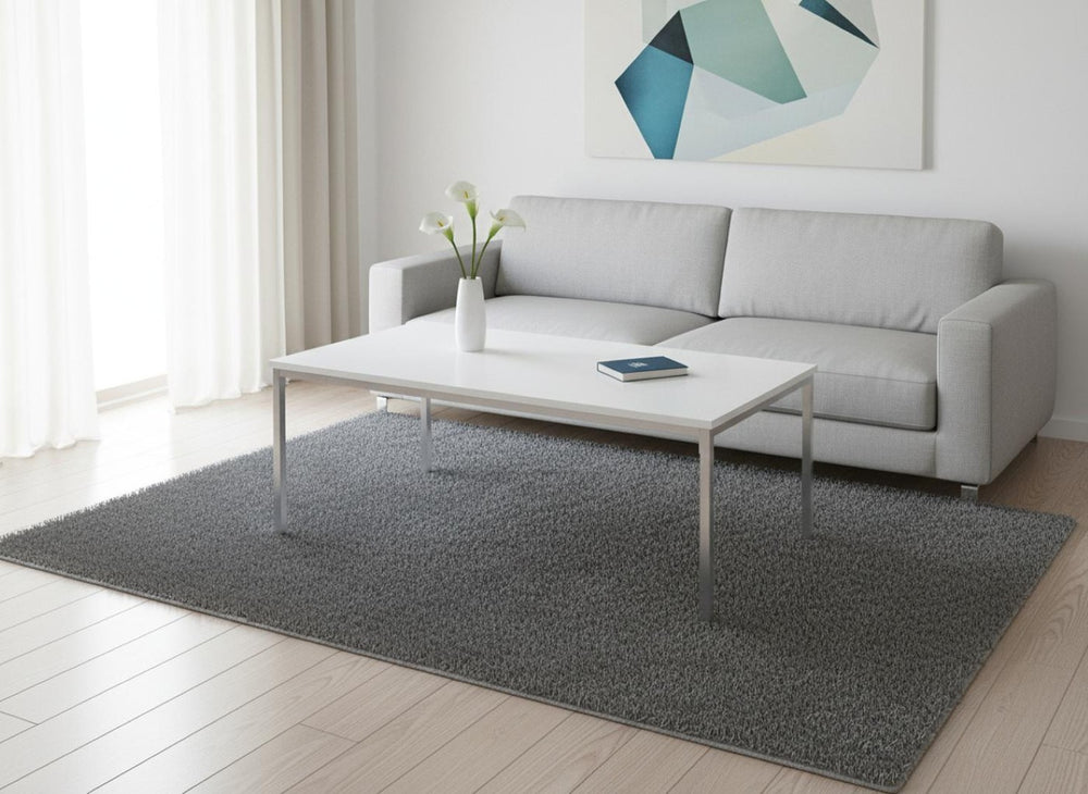 HomeRoots 40" White and Silver Metal Coffee Table - Modern Rectangular Design for Stylish Living Spaces and Durability 489941