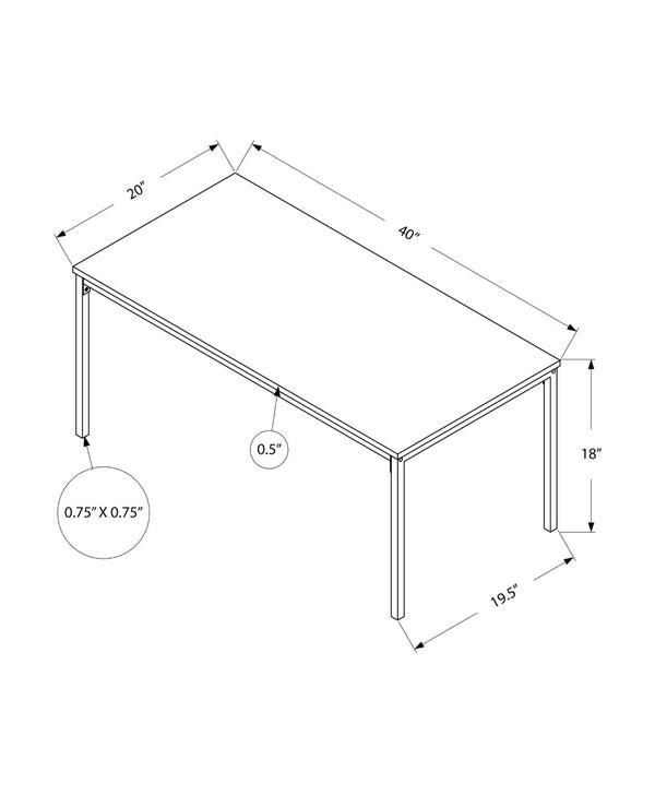 HomeRoots 40" White and Silver Metal Coffee Table - Modern Rectangular Design for Stylish Living Spaces and Durability 489941