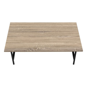 HomeRoots 40" Taupe and Black Metal Coffee Table – Modern Rectangular Centerpiece for Elegant Living Rooms 489942
